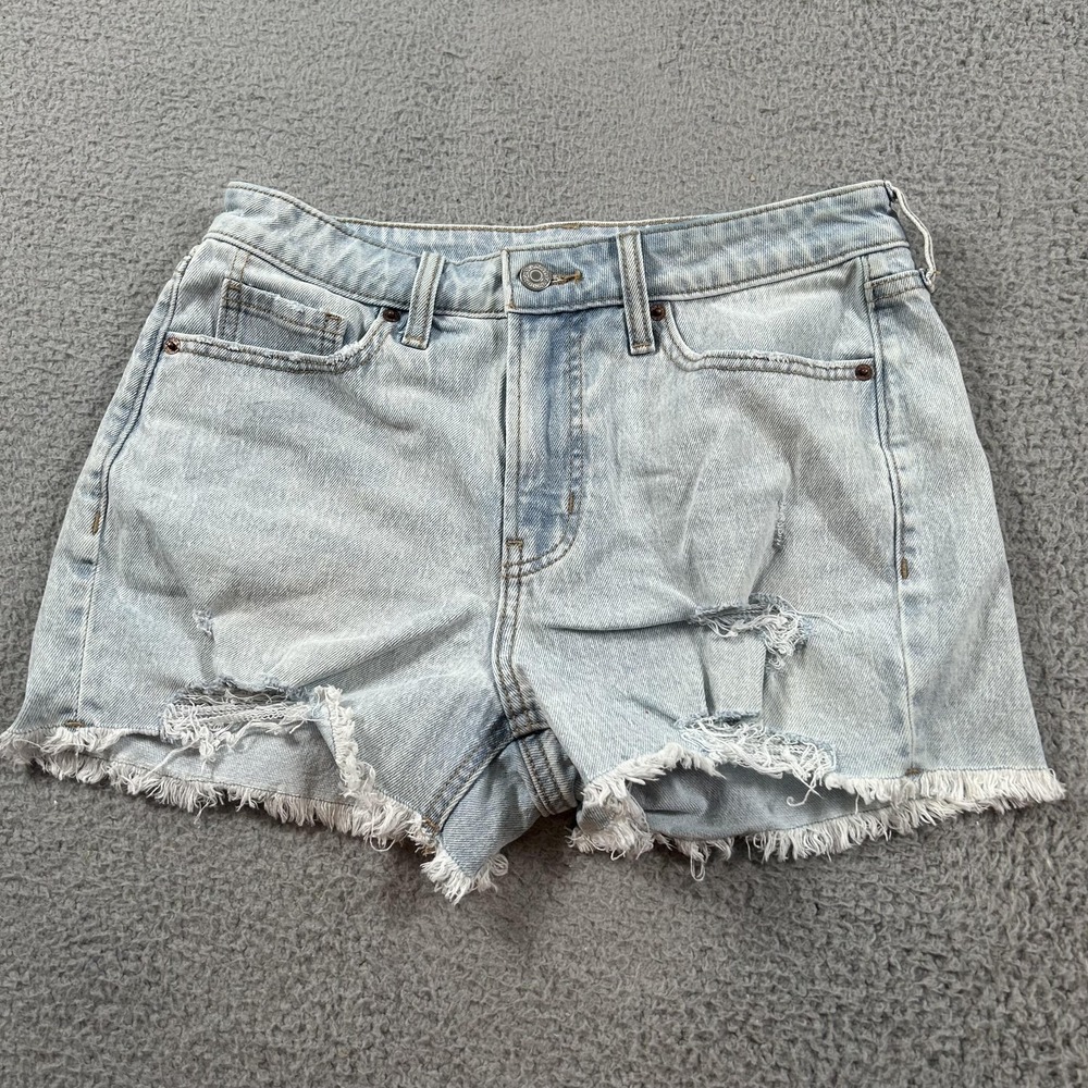 Old Navy Shorts Womens 6 Blue High-Rise OG Straight Distressed Denim Cut Off